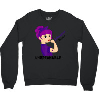 Fibromyalgia Warrior Strong Women Purple Ribbon Support Crewneck Sweatshirt | Artistshot