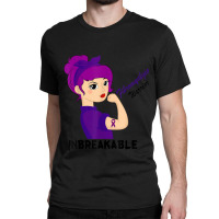 Fibromyalgia Warrior Strong Women Purple Ribbon Support Classic T-shirt | Artistshot