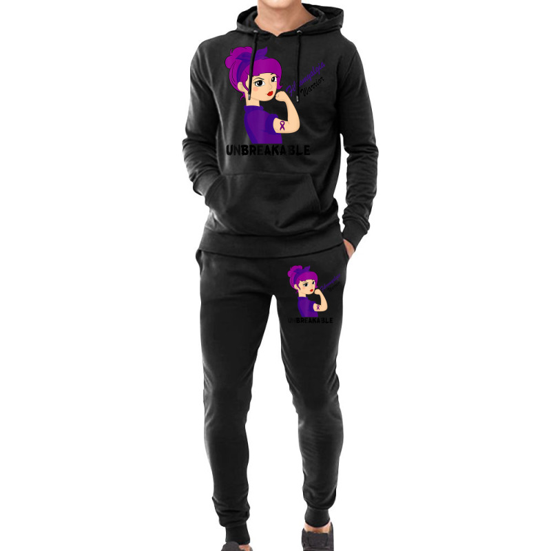 Fibromyalgia Warrior Strong Women Purple Ribbon Support Hoodie & Jogger Set | Artistshot