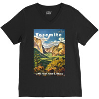 Vintage Travel Yosemite National Park V-neck Tee | Artistshot