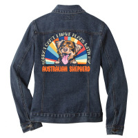 Dog Lover T  Shirt Sorry I Can't Have Plans With My Australian Shepher Ladies Denim Jacket | Artistshot