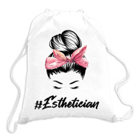 Esthetician Messy Bun Hair Bandana Aesthetician Beautician 11 Drawstring Bags | Artistshot