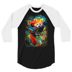 animals t  shirt colorful panda t  shirt 3/4 Sleeve Shirt | Artistshot