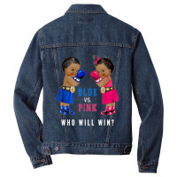 Blue Vs Pink Ethnic Boxing Babies Gender Reveal S Men Denim Jacket | Artistshot