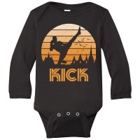 Trending Retro Kick Boxer Guy Long Sleeve Baby Bodysuit | Artistshot