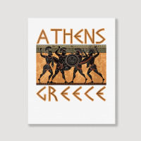 Womens Ancient Greece Warrior Greek Mythology Athens Souvenir V Neck T Portrait Canvas Print | Artistshot