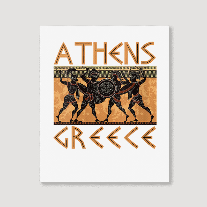 Womens Ancient Greece Warrior Greek Mythology Athens Souvenir V Neck T Portrait Canvas Print | Artistshot