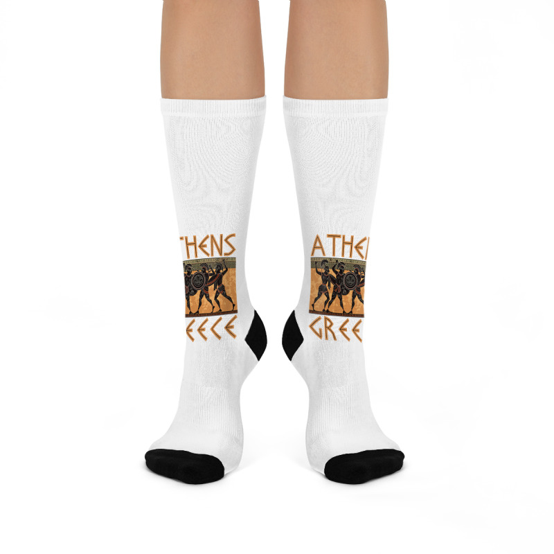 Womens Ancient Greece Warrior Greek Mythology Athens Souvenir V Neck T Crew Socks | Artistshot