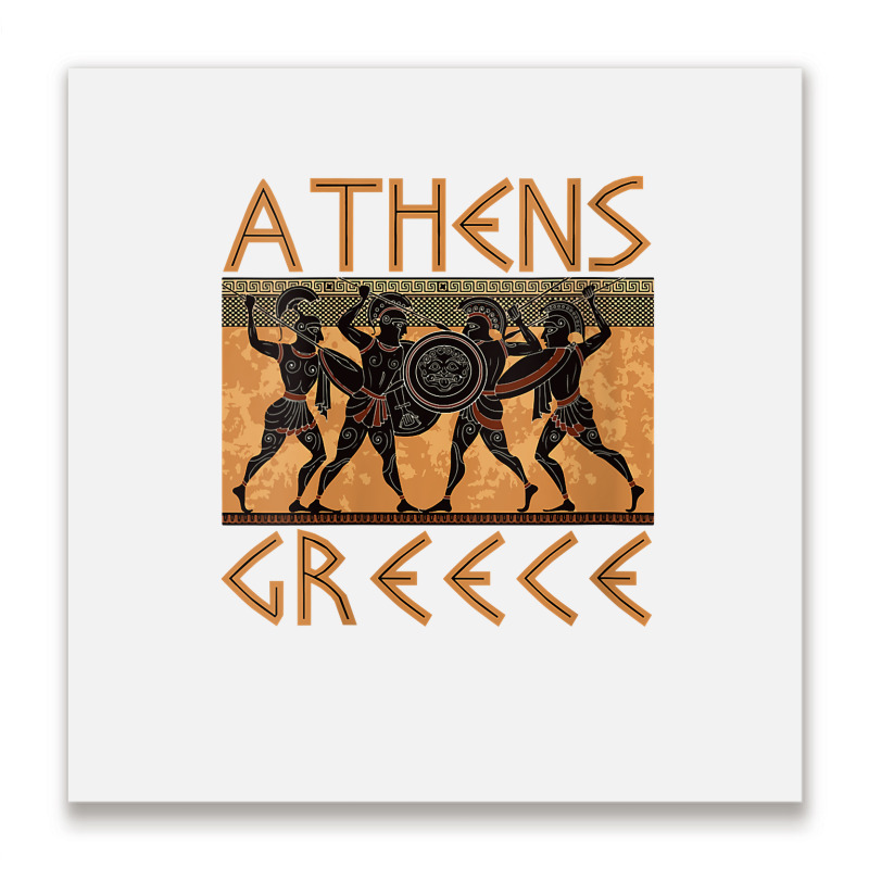 Womens Ancient Greece Warrior Greek Mythology Athens Souvenir V Neck T Metal Print Square | Artistshot