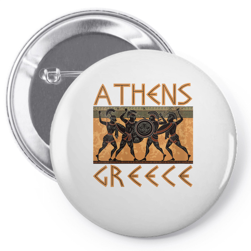 Womens Ancient Greece Warrior Greek Mythology Athens Souvenir V Neck T Pin-back Button | Artistshot