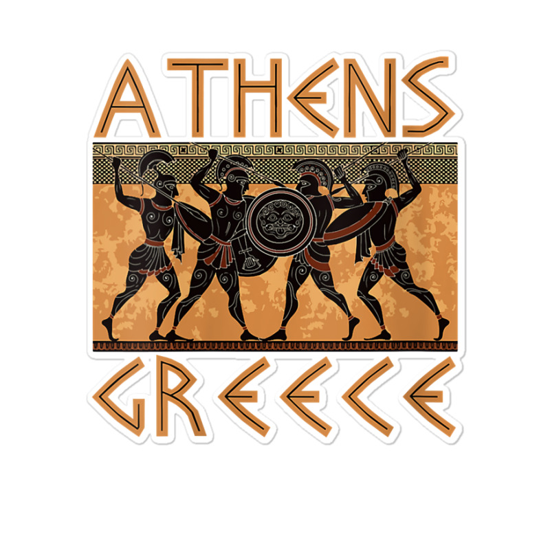 Womens Ancient Greece Warrior Greek Mythology Athens Souvenir V Neck T Sticker | Artistshot