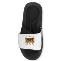 Womens Ancient Greece Warrior Greek Mythology Athens Souvenir V Neck T Slide Sandal | Artistshot