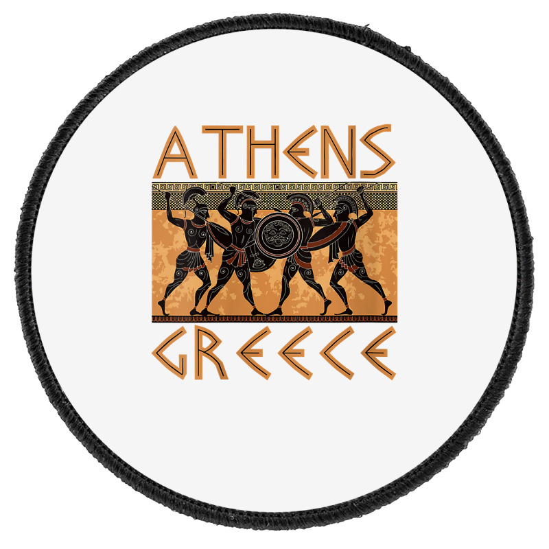 Womens Ancient Greece Warrior Greek Mythology Athens Souvenir V Neck T Round Patch | Artistshot