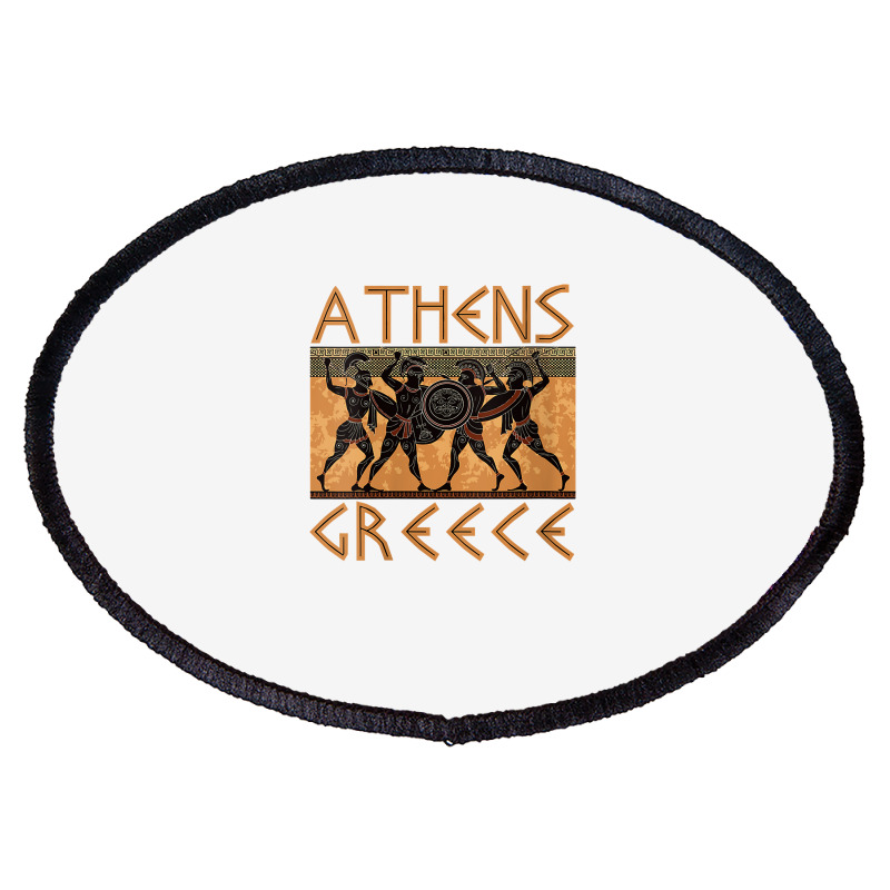 Womens Ancient Greece Warrior Greek Mythology Athens Souvenir V Neck T Oval Patch | Artistshot