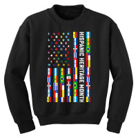 National Hispanic Heritage Month Celebration Latin Flags Youth Sweatshirt | Artistshot