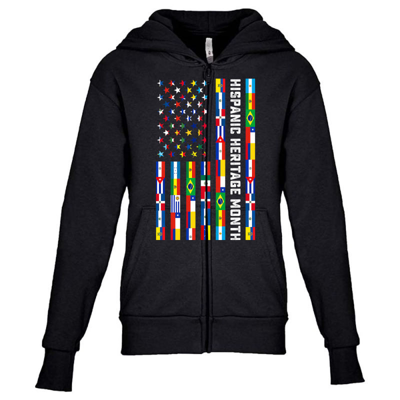 National Hispanic Heritage Month Celebration Latin Flags Youth Zipper Hoodie by BarbaraArtist | Artistshot