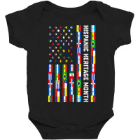 National Hispanic Heritage Month Celebration Latin Flags Baby Bodysuit | Artistshot