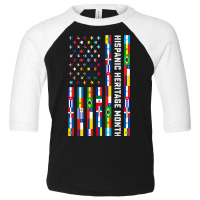 National Hispanic Heritage Month Celebration Latin Flags Toddler 3/4 Sleeve Tee | Artistshot