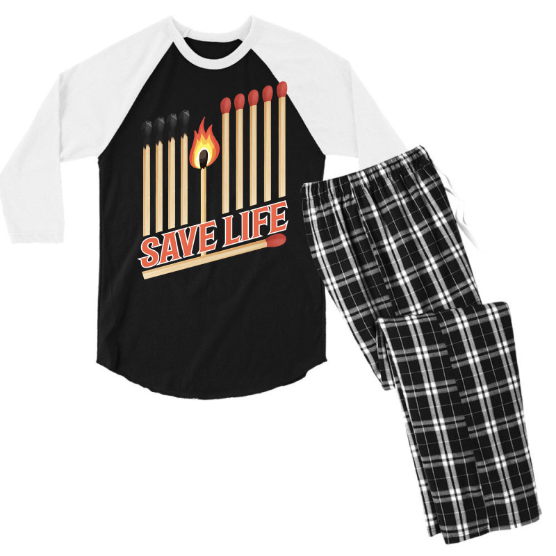 Trending Save Life Men's 3/4 Sleeve Pajama Set | Artistshot