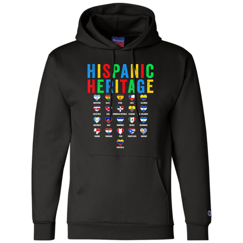 Hispanic Heritage Month Latin Countries Flag Latino Pride Champion Hoodie by musycksennaax | Artistshot