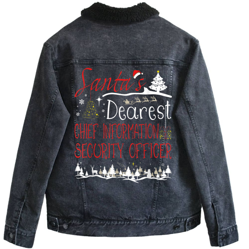 Chief Information Security Officer Xmas Job Cute Christmas T Shirt Unisex Sherpa-Lined Denim Jacket by choninzel | Artistshot