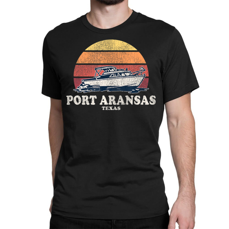 Port Aransas Tx Vintage Boating 70s Retro Boat Classic T-shirt | Artistshot