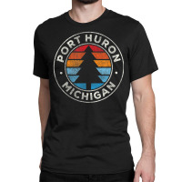 Port Huron Michigan Mi Vintage Retro 70s Classic T-shirt | Artistshot