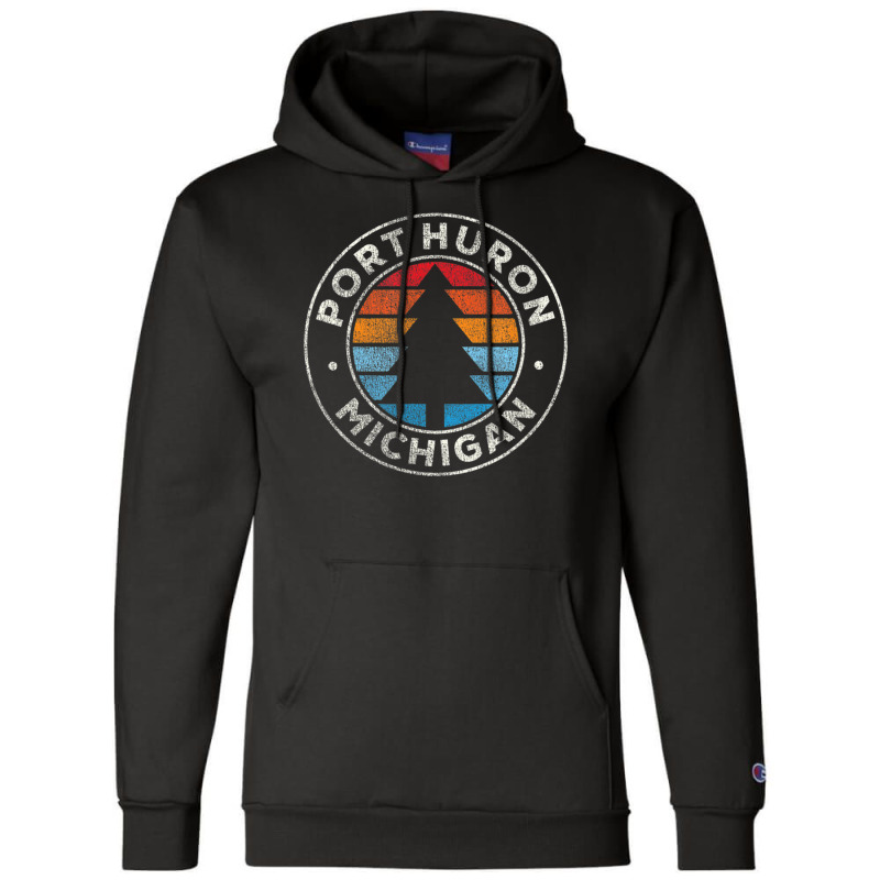 Port Huron Michigan Mi Vintage Retro 70s Champion Hoodie | Artistshot