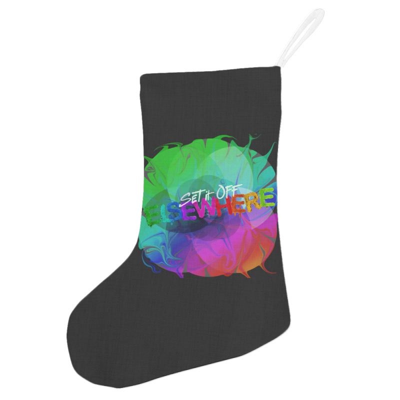 Set It Off Elsewhere Album Rainbow Melt Holiday Stocking | Artistshot