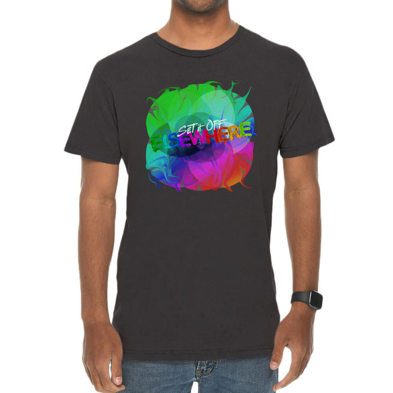 Set It Off Elsewhere Album Rainbow Melt Vintage T-shirt | Artistshot