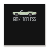 Goin Topless Sea Foam Green Metal Print Square | Artistshot