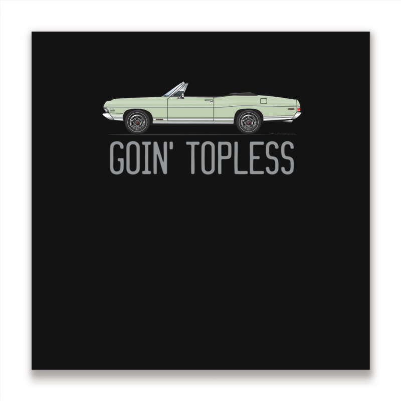 Goin Topless Sea Foam Green Metal Print Square | Artistshot