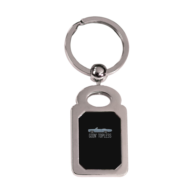 Goin Topless Silver Blue Silver Rectangle Keychain | Artistshot