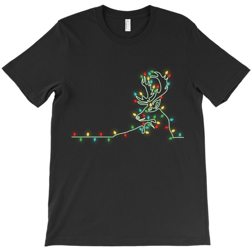 Drawing Reindeer  Christmas Light Tree Reindeer Xmas Snow Lover T-shirt | Artistshot