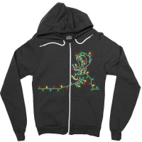 Drawing Reindeer  Christmas Light Tree Reindeer Xmas Snow Lover Zipper Hoodie | Artistshot