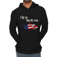 Distressed Support Military I Love My Marine Flag Marine Tank Top Lightweight Hoodie | Artistshot