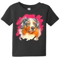 Australian Shepherd T  Shirt Australian Shepherd   Blue Merle Portrait Baby Tee | Artistshot