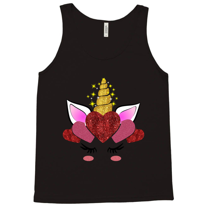 Cute Valentine S Day Gifts For Her Girlfriend Unicorn Hearts Tank Top | Artistshot