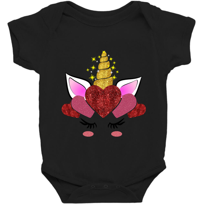 Cute Valentine S Day Gifts For Her Girlfriend Unicorn Hearts Baby Bodysuit | Artistshot