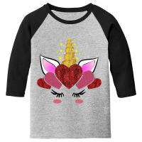 Cute Valentine S Day Gifts For Her Girlfriend Unicorn Hearts Youth 3/4 Sleeve | Artistshot