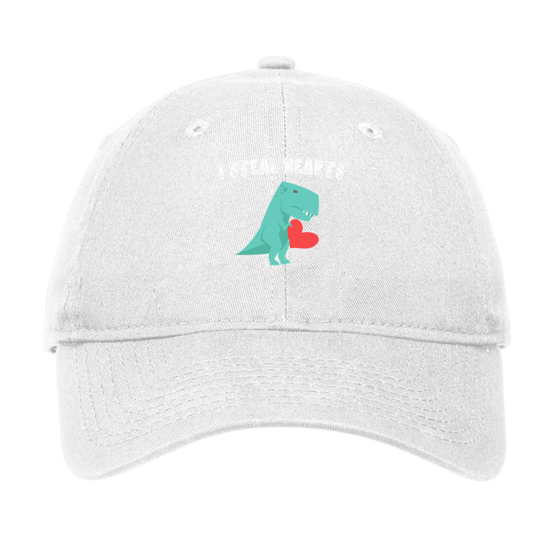 I Steal Hearts T Valentines Day Dinosaur Boys Kid (23) Adjustable Cap | Artistshot