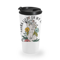 Funny Karma Cat Sarcastic Saying Kitten Loves Purring On Lap T Shirt Travel Mug | Artistshot