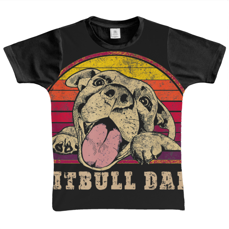 Trending Mens Pitbull Dad Vintage Smiling Pitbull On Graphic Youth T-shirt by bummercaught | Artistshot