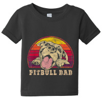 Trending Mens Pitbull Dad Vintage Smiling Pitbull On Baby Tee | Artistshot