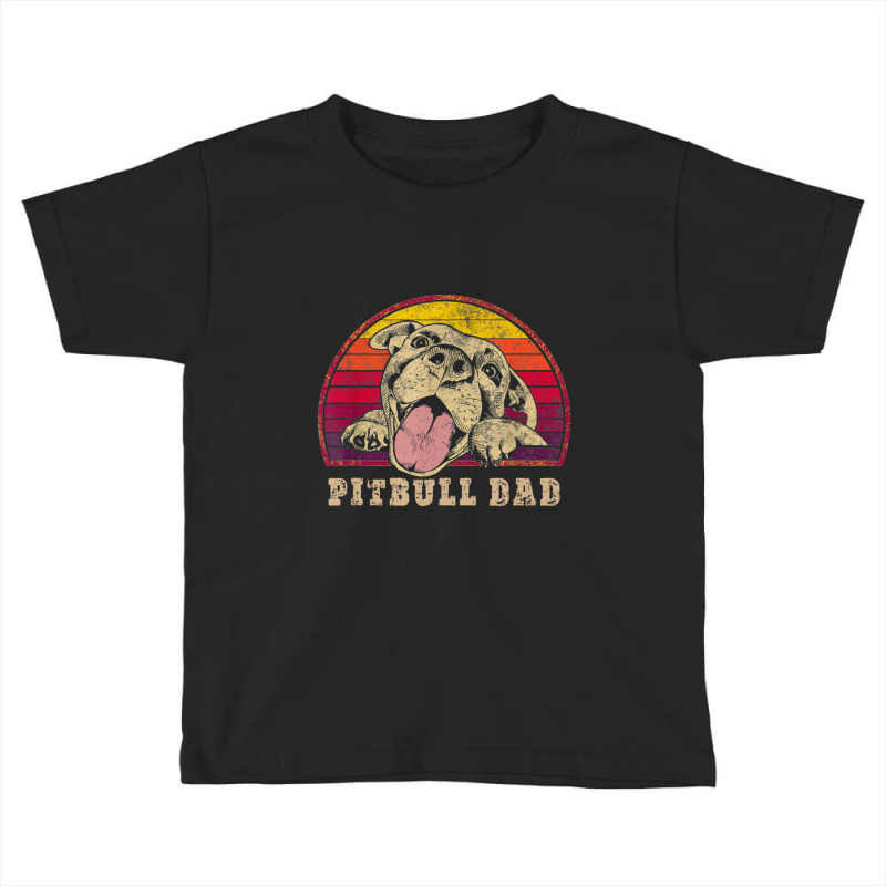 Trending Mens Pitbull Dad Vintage Smiling Pitbull On Toddler T-shirt by bummercaught | Artistshot