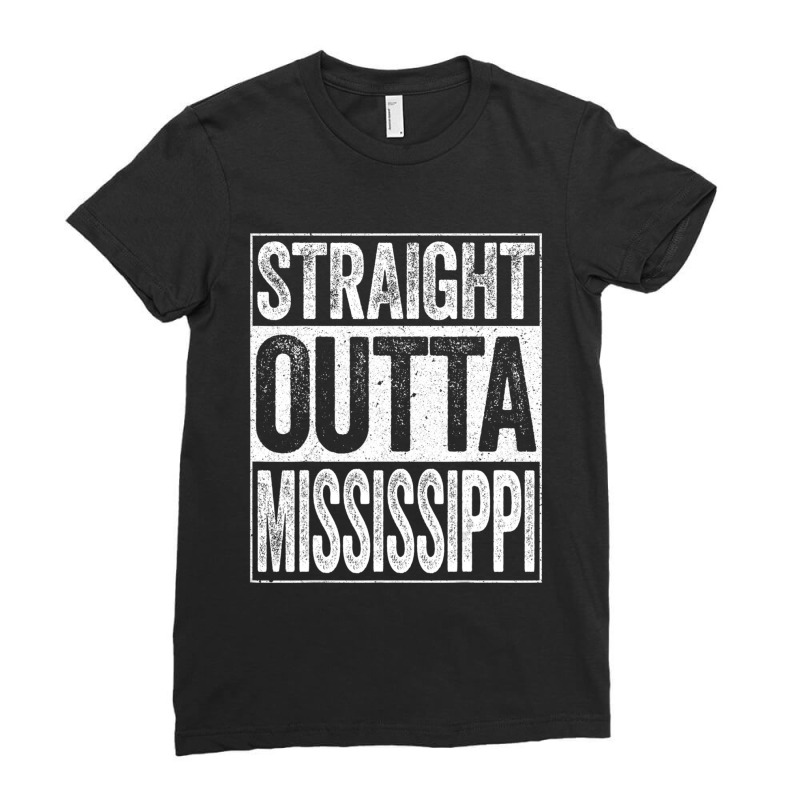 Hot Trend Straight Outta Mississippi Ms State Ladies Fitted T-Shirt by yumgaugeteuda | Artistshot