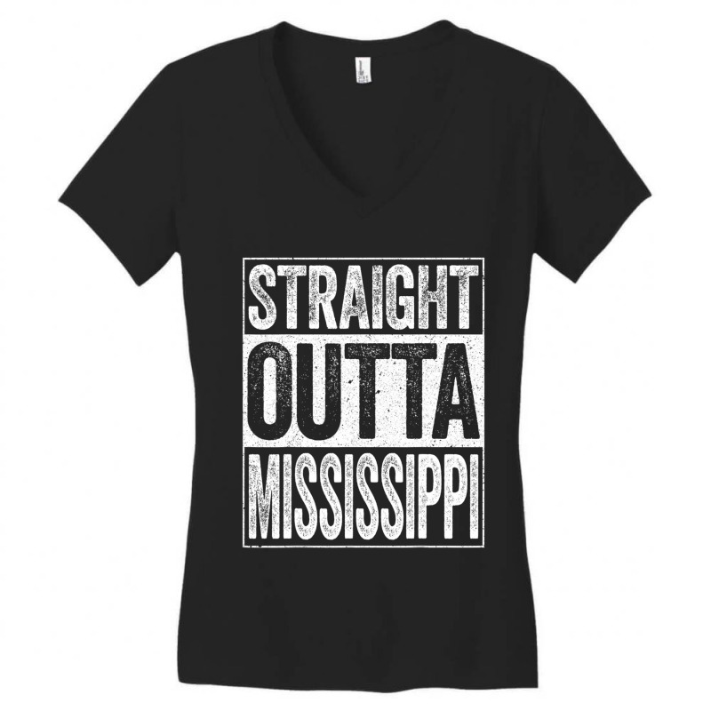 Hot Trend Straight Outta Mississippi Ms State Women's V-Neck T-Shirt by yumgaugeteuda | Artistshot