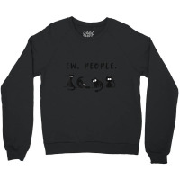 Black Ca Womens Ew People Meowy Cat Lovers Crewneck Sweatshirt | Artistshot