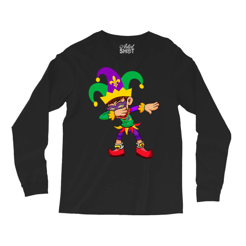 Dabbing Boy Mardi Gras Long Sleeve Shirts by HANANELArtist | Artistshot