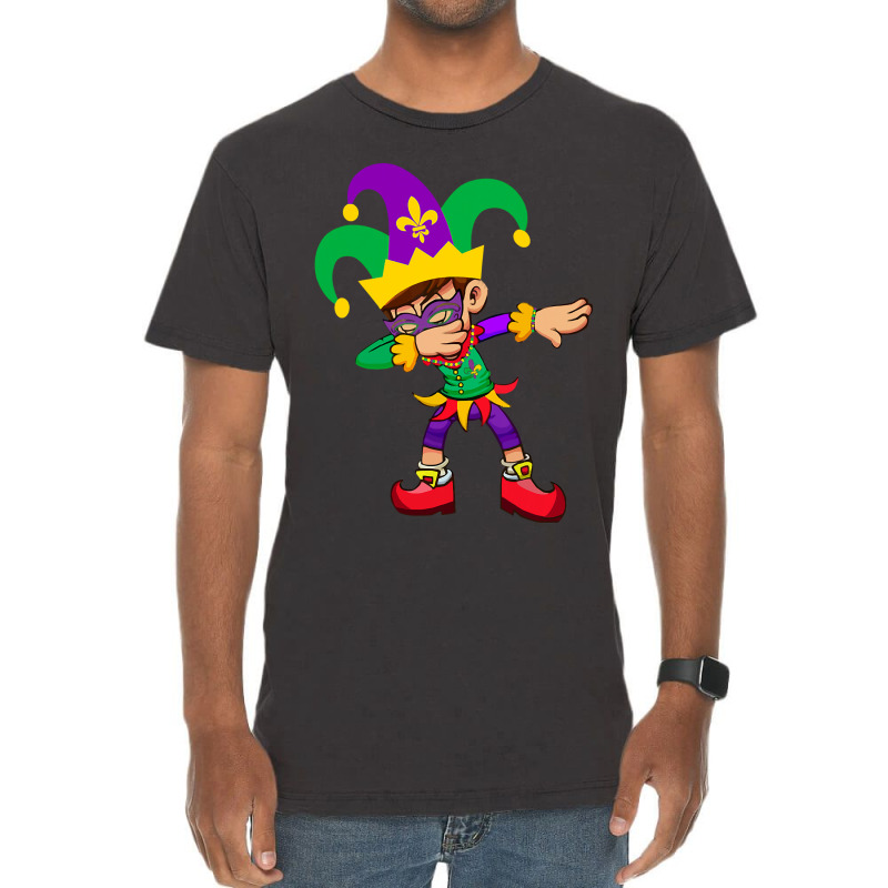 Dabbing Boy Mardi Gras Vintage T-Shirt by HANANELArtist | Artistshot